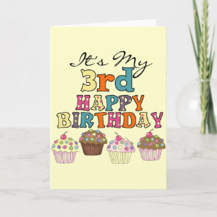 Hübsche Cupcakes 3. Geburtstagsgeschenke und Gesch Karte