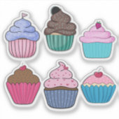 Hübsche Cupcakes Aufkleber (Vorderseite)