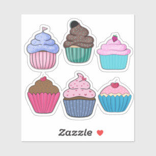 Hübsche Cupcakes Aufkleber