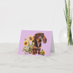 Hübsche Dachshund-Welpen-Grußkarte ohne Text Karte