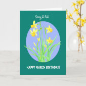 Hübsche Daffodien Belated März Geburtstag Karte (Gelbe Blume)