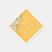 Hübsche Daffodil Yellow & White Daisies Wedding Serviette (Ecke)