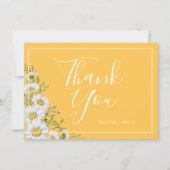 Hübsche Daffodil Yellow & White Daisis Vielen Dank Dankeskarte (Vorderseite)