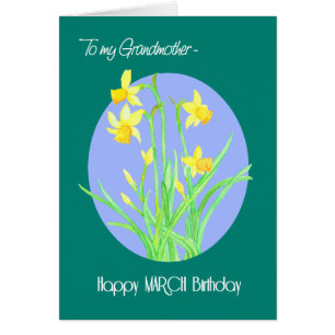 Hübsche Daffodis März Geburtstag für Großmutter