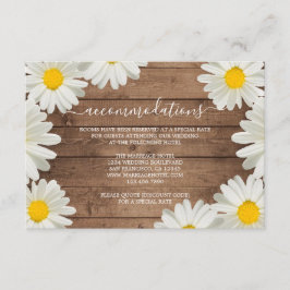 Hübsche Daisies Rustic Wood Wedding Informationen Begleitkarte