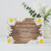 Hübsche Daisies Rustic Wood Wedding Informationen Begleitkarte (Stehend Vorderseite)