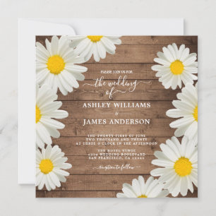 Hübsche Daisies Weiße Blumenzwiebelblume Rustikale Einladung