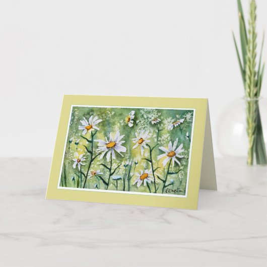 Hübsche Daisy-Blume-Aquarellkarte Karte (Vorderseite)