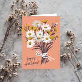 Hübsche Daisy Bouquet CUSTOM Zeichne glücklich Geb Karte