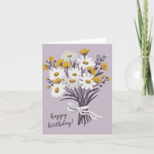 Hübsche Daisy Bouquet CUSTOM Zeichne glücklich Geb Karte