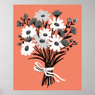 Hübsche Daisy Bouquet Retro Moderne Kunst Poster