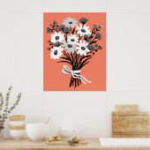 Hübsche Daisy Bouquet Retro Moderne Kunst Poster (Küche)
