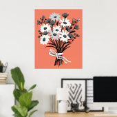 Hübsche Daisy Bouquet Retro Moderne Kunst Poster (Heimbüro)