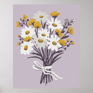 Hübsche Daisy Bouquet Retro Moderne Kunst Poster
