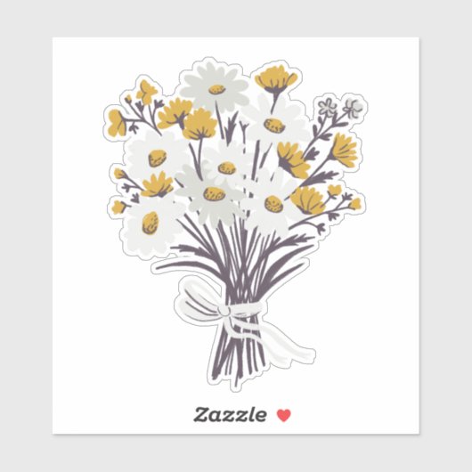 Hübsche Daisy Bouquet Wildblume Aufkleber (Blatt)