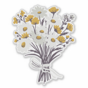 Hübsche Daisy Bouquet Wildblume Aufkleber