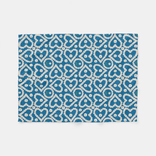 Hübsche Daisy Chains on Blue, Fleece Blanket (Vorderseite (Horizontal))