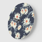 Hübsche Daisy Floral: Nahtlose Printwerbung Große Wanduhr (Winkel)