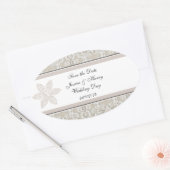 Hübsche Damaselenkonstruktion Ovaler Aufkleber (Umschlag)