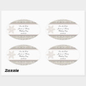 Hübsche Damaselenkonstruktion Ovaler Aufkleber (Blatt)