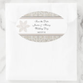 Hübsche Damaselenkonstruktion Ovaler Aufkleber (Tasche)