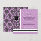 Hübsche Damask Monogram-Bridal-Dusche Einladung (Vorne/Hinten)