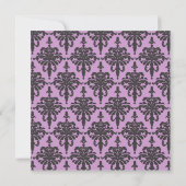 Hübsche Damask Monogram-Bridal-Dusche Einladung (Rückseite)