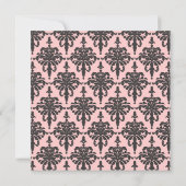 Hübsche Damask Monogram-Bridal-Dusche Einladung (Rückseite)