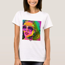 Hübsche Dame der Smokin' farbenfrohe digitale Kuns T-Shirt