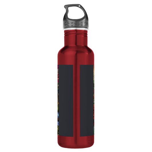 Hübsche Dame im Blumengarten Farbenfroh Edelstahlflasche (Rückseite)