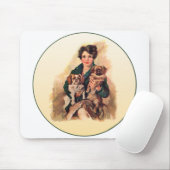Hübsche Dame mit Pekingese Mousepad (Mit Mouse)