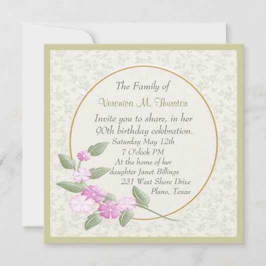 Hübsche Damen-Geburtstags-Party Einladung (Vorderseite)