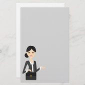 Hübsche Darstellung von Geschäftsfrauen mit schwar Briefpapier (Vorne/Hinten)