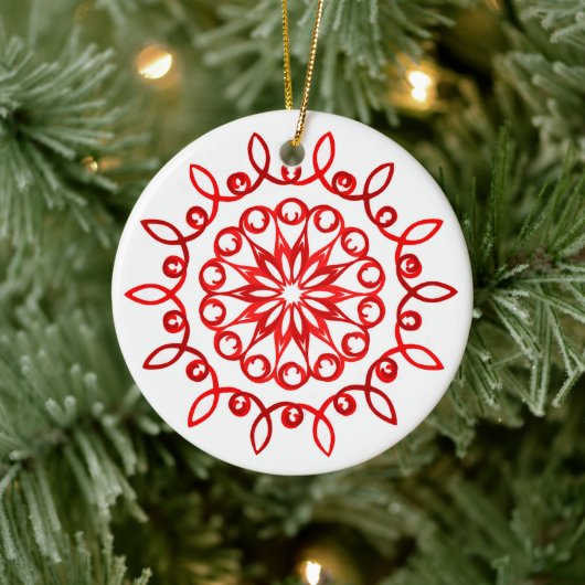 Hübsche Dekorative Weißrot Weihnachten Keramik Ornament (Baum)
