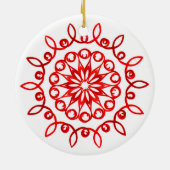 Hübsche Dekorative Weißrot Weihnachten Keramik Ornament (Hinten)