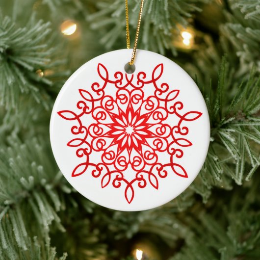 Hübsche Dekorative Weißrot Weihnachten Keramik Ornament (Baum)