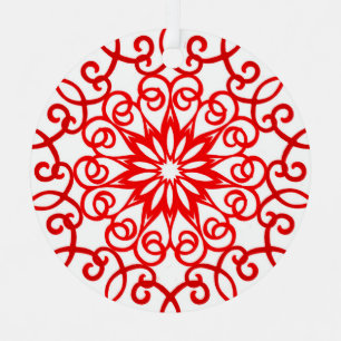 Hübsche Dekorative Weißrot Weihnachten Ornament Aus Metall