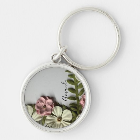 Hübsche delikate Blume und Name Schlüsselanhänger (Vorne)