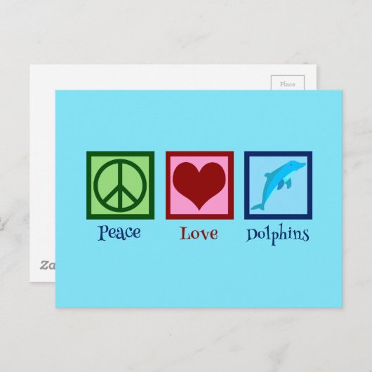 Hübsche Delphin Postkarte (Vorne/Hinten)