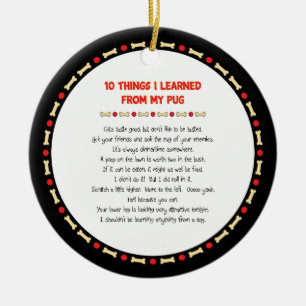 Hübsche Dinge, die ich aus meinem Mops gelernt ha Keramik Ornament