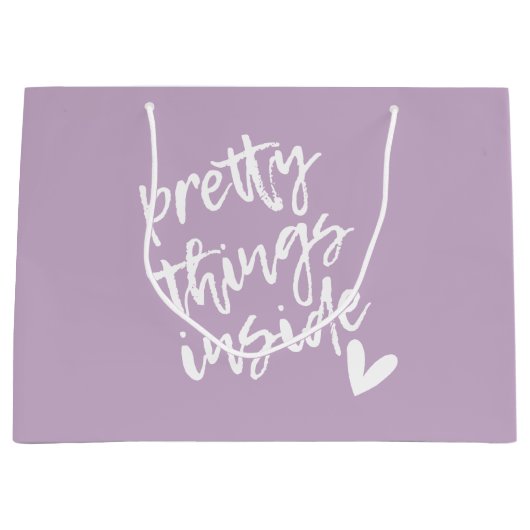 Hübsche Dinge im Inneren, moderne Kalligraphie Große Geschenktüte (Vorderseite)