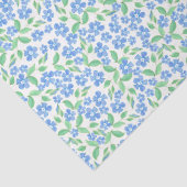 Hübsche Ditsy Blue Green Periwinkle Blume Seidenpapier (Detail)