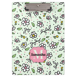 Hübsche Doodle-Gänseblümchen-Blumen Süßes Muster M Klemmbrett