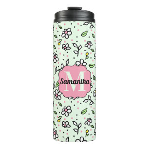 Hübsche Doodle-Gänseblümchen-Blumen Süßes Muster M Thermosbecher