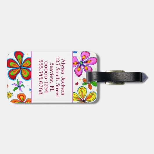 Hübsche doppelseitige Big-Blume Gepäckanhänger (Rückseite horizontal)