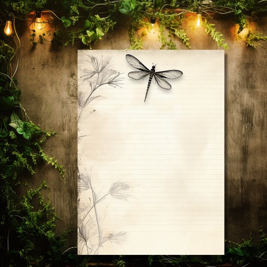 Hübsche Drachenfliege Vintage Zeitschrift Hochzeit Einladung