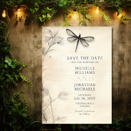 Hübsche Drachenfliege Vintage Zeitschrift Hochzeit Save The Date