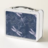 Hübsche Drachenfliegen an der Marine Metall Brotdose (Rückseite)