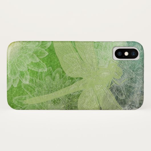 Hübsche Dragonfly Grüne Kunst Case-Mate iPhone Hülle (Rückseite (Horizontal))