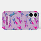 Hübsche Dragonfly Lila blaues Muster Personalisier Case-Mate iPhone Hülle (Rückseite (Horizontal))